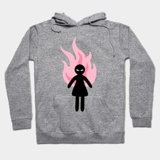 Beware of The Angry Girl - Pink Flames Hoodie